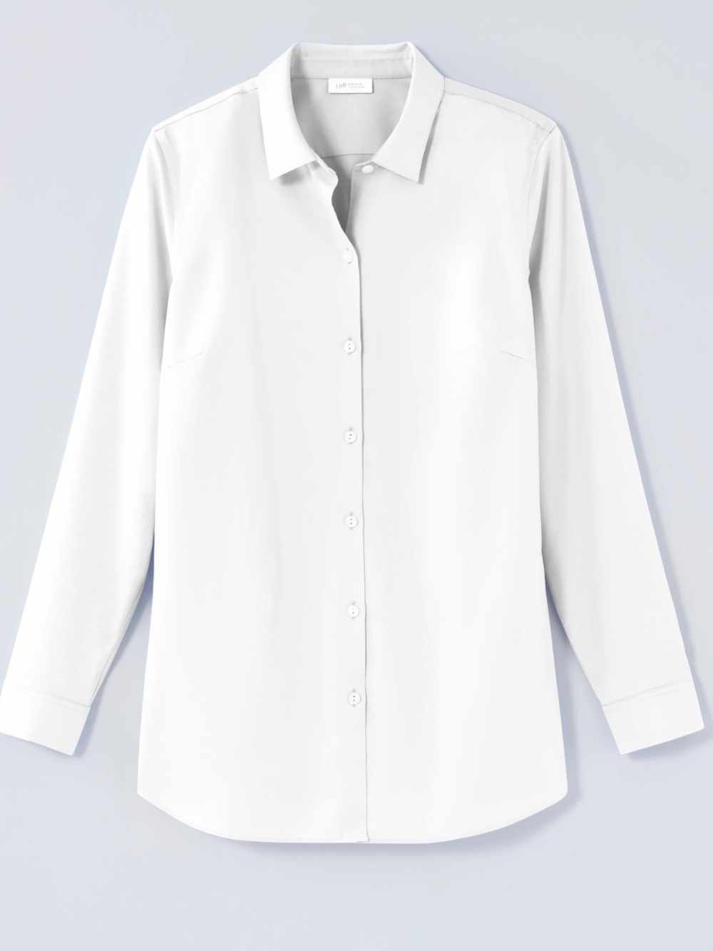 NWT J JILL Non- Iron White-Fitted Blouse Sz M